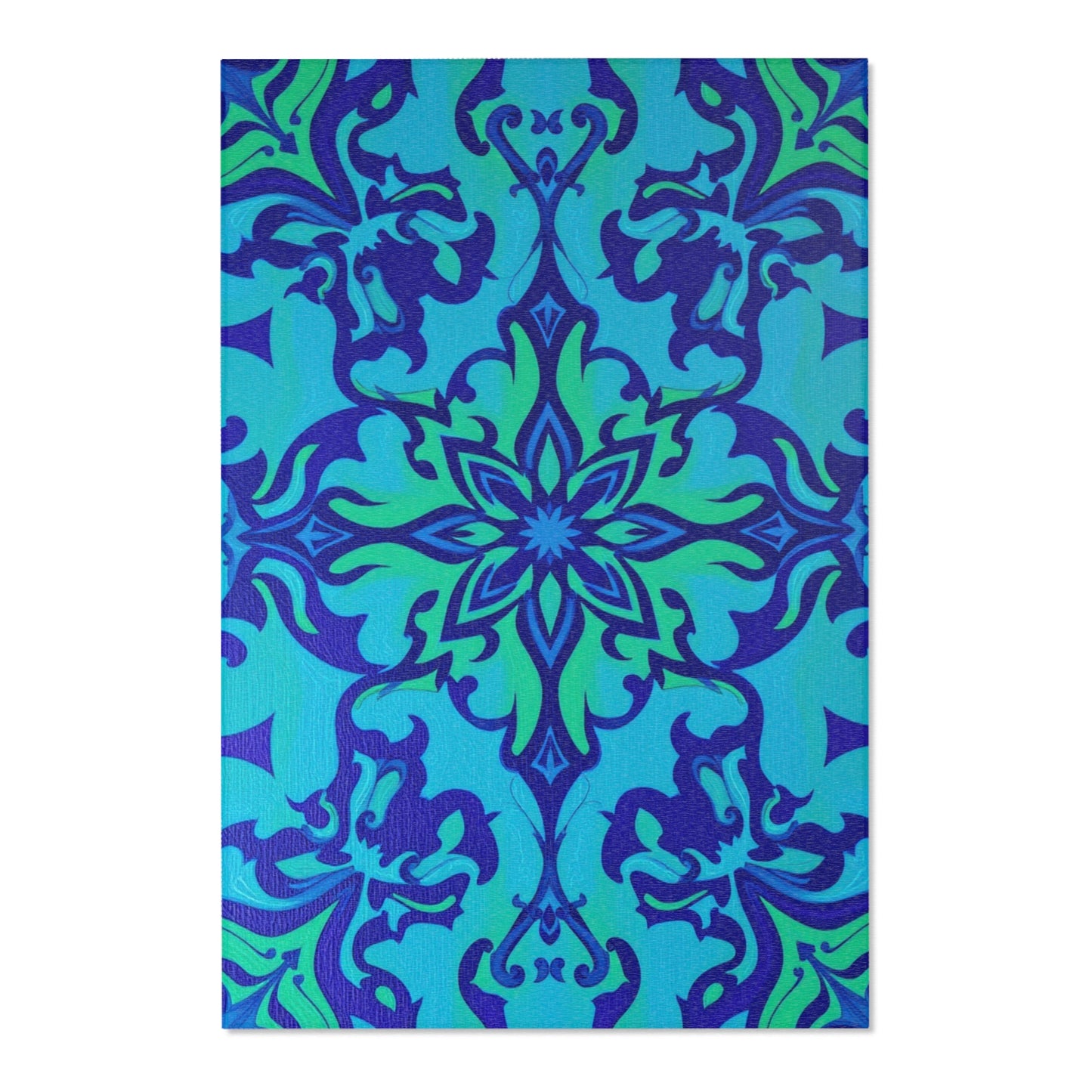 Blue Lotus Pattern Area Rug