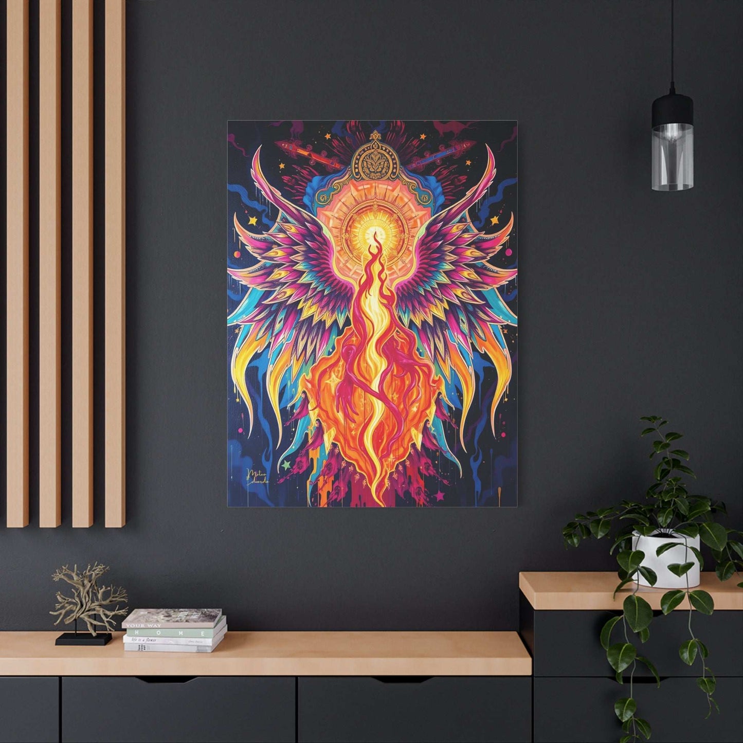 Aetherial Phoenix Ascension Canvas Art Print