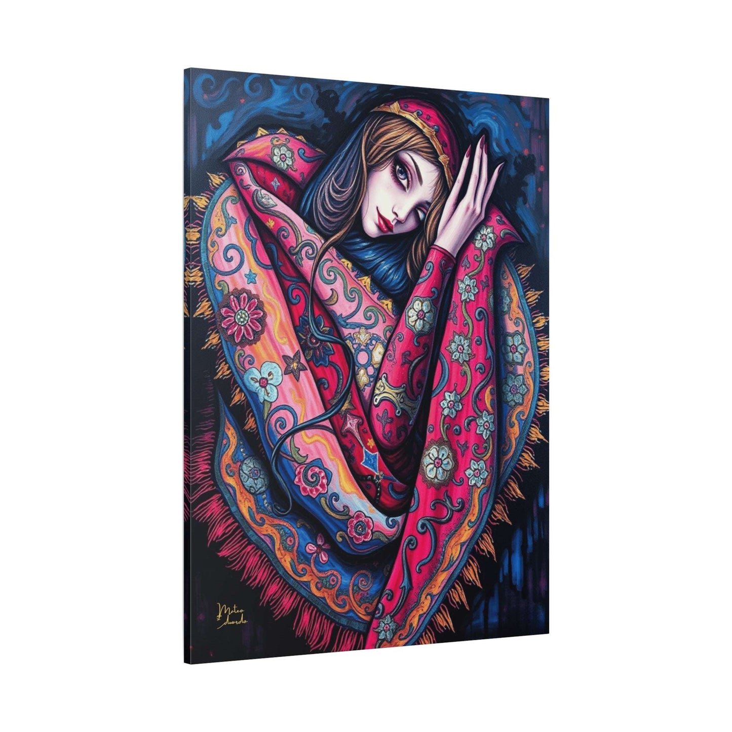 Ethereal Elegance: Vibrant Gothic-Inspired Canvas Print