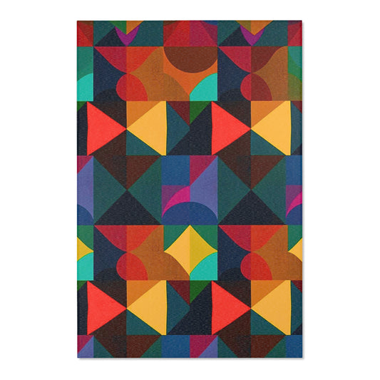 Kaleidoscope Grid Geometric Hues Area Rug