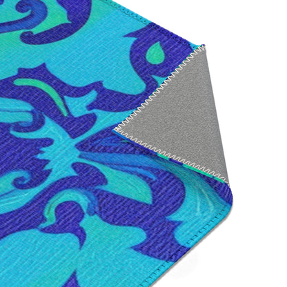 Blue Lotus Pattern Area Rug