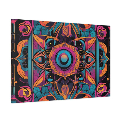 Vibrant Gothic Geometry Canvas Art showcasing intricate design and bold colors, perfect for unique home decor.