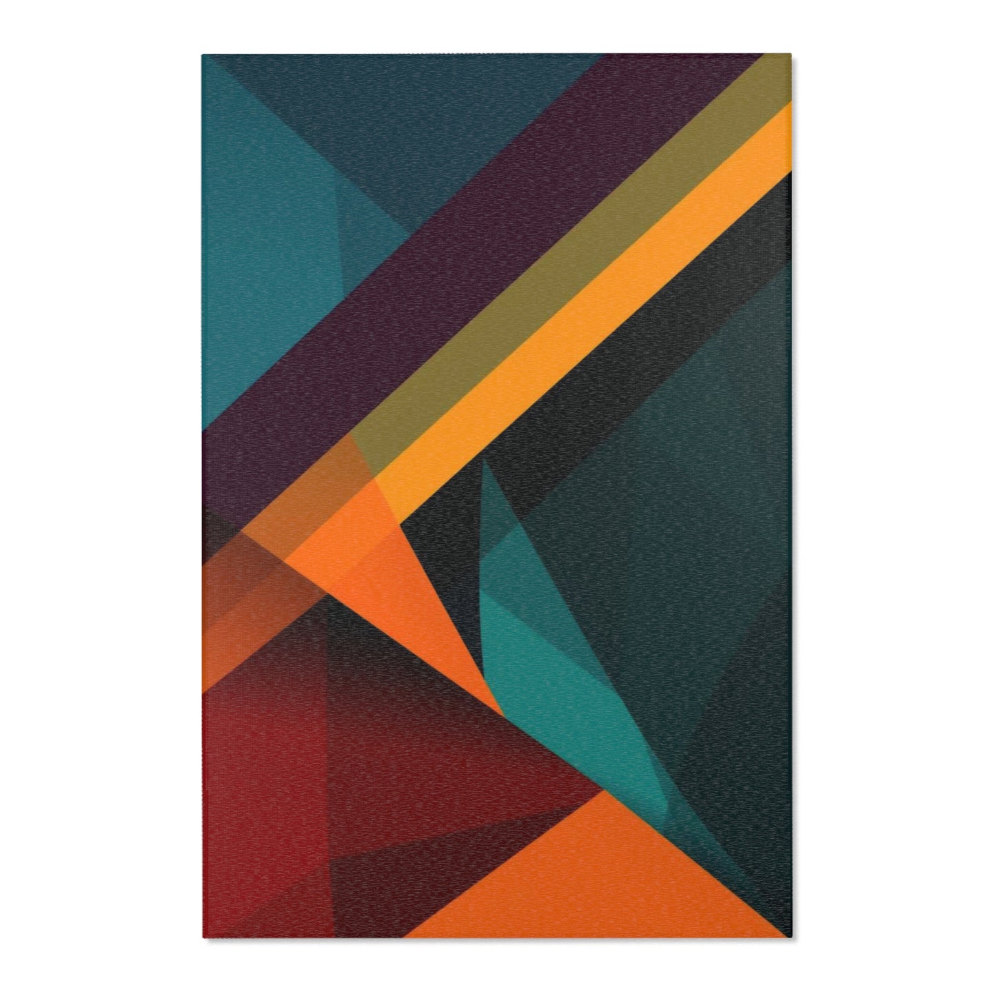 Transform your space with the Angular Descent: Abstract Hues Area Rug, featuring bold colors and sharp, dynamic shapes.