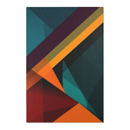 Transform your space with the Angular Descent: Abstract Hues Area Rug, featuring bold colors and sharp, dynamic shapes.