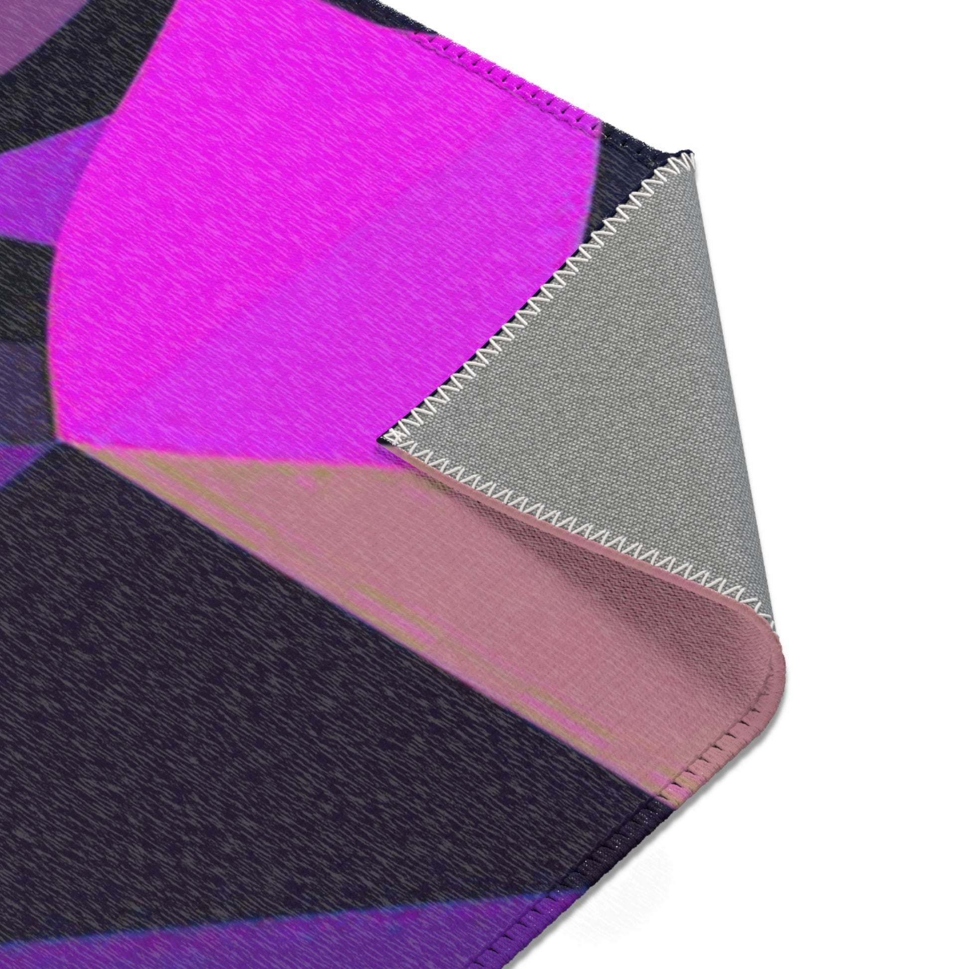 Amethyst Symmetry: Geometric Pattern Area Rug showcases vibrant colors and unique designs, perfect for enhancing any space.