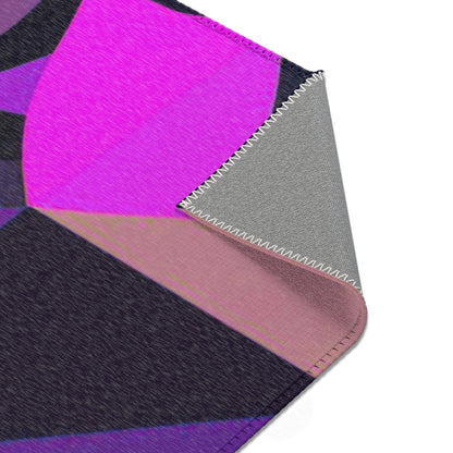 Amethyst Symmetry: Geometric Pattern Area Rug showcases vibrant colors and unique designs, perfect for enhancing any space.