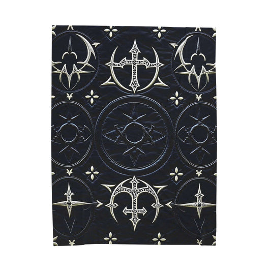 Gothic Glyphs Plush Velveteen Blanket