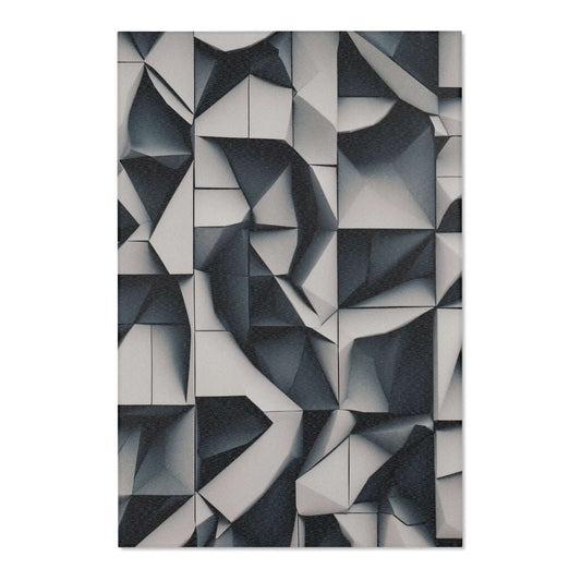 Transform your space with the Modern Gothic Dimensional Facets Area Rug, featuring a captivating geometric design.