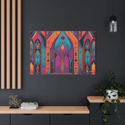 Vibrant Gothic Portal Canvas Art adds a captivating stained glass design to enhance any space beautifully.