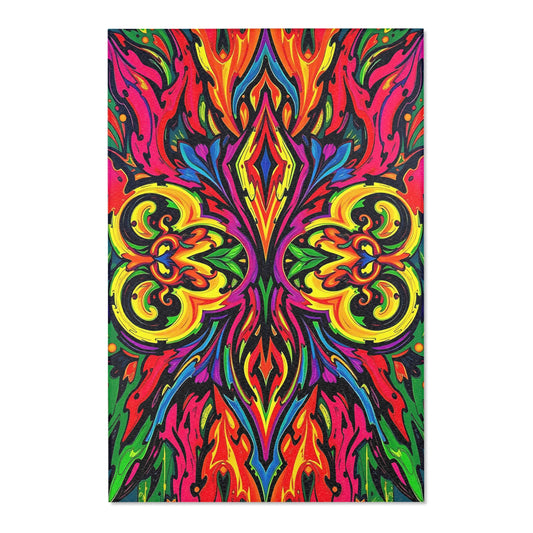 Psychedelic Flamecore Gothic Area Rug