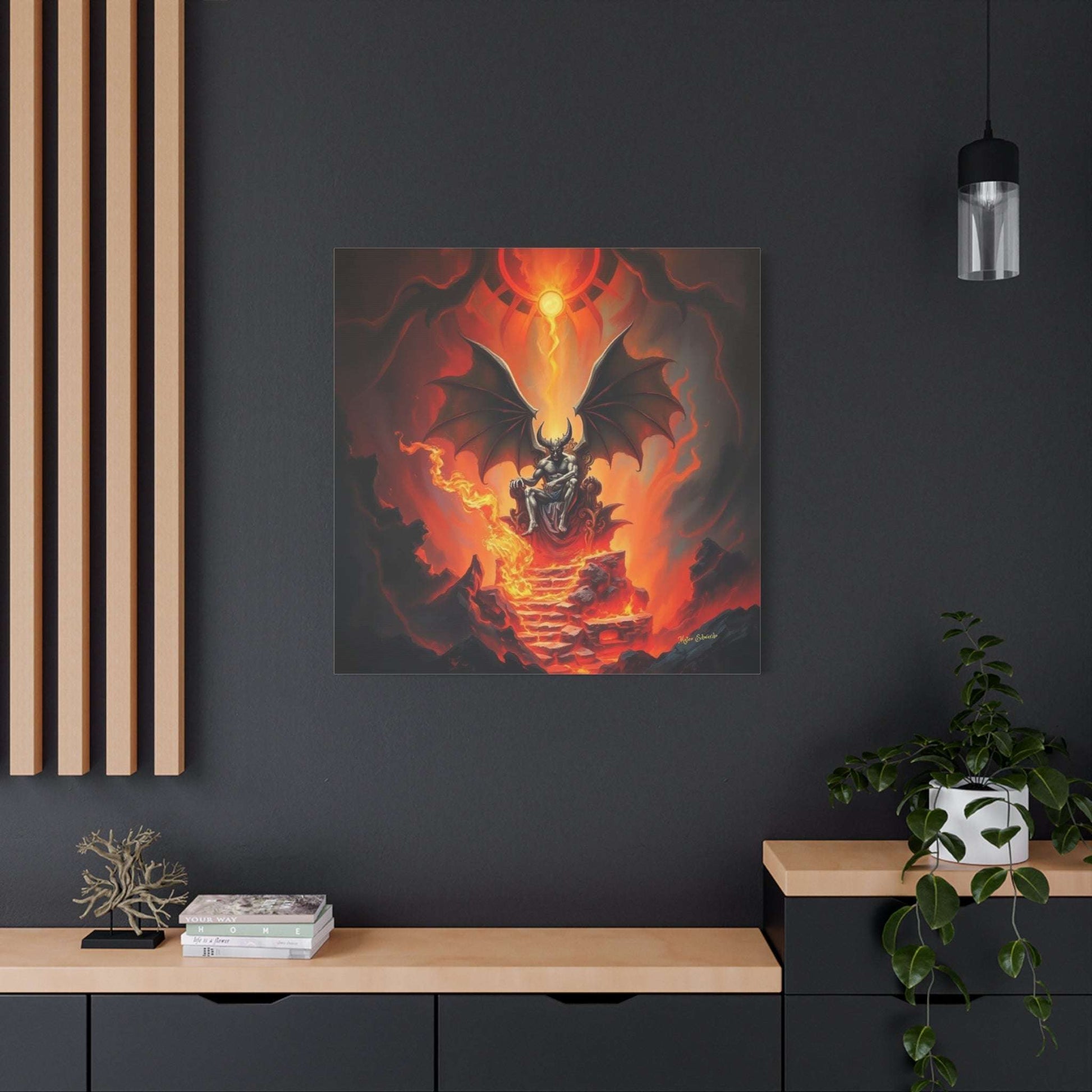Demonic figure on a cinder throne, showcasing the power of Solar Tyrant: Cinder Throne Ascension Gothic Art.