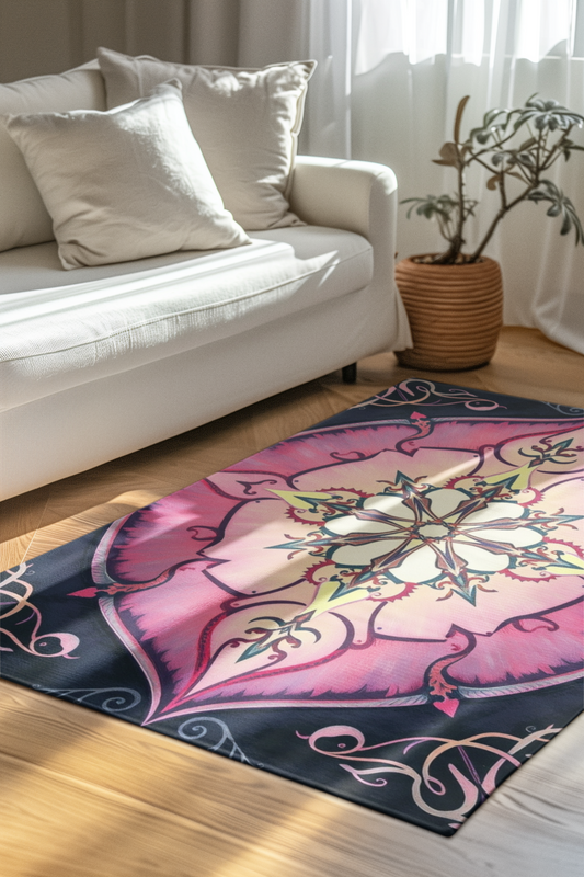 Pastel Victorian Bedroom Area Rug