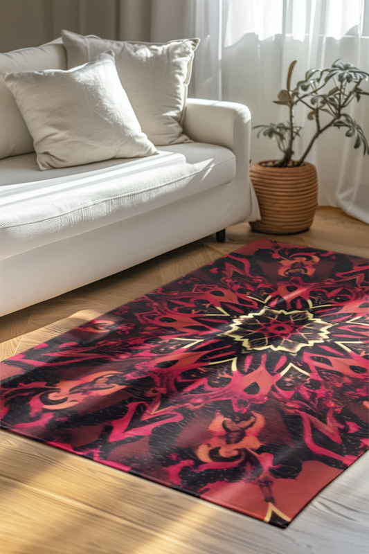 Ember Glyph Gothic Area Rug