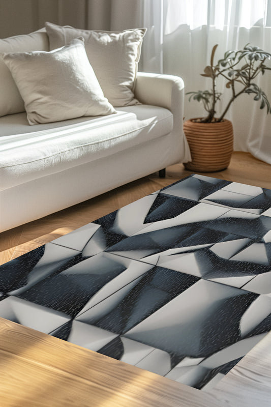 Modern Gothic Dimensional Facets Area Rug